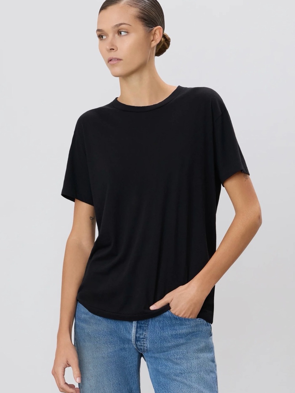 Eterne Black Short Sleeve Boyfriend Tee Small